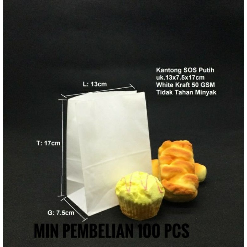 

Paperbag SOS BAG S PUTIH - Kantong Kertas Tipis 50 GSM