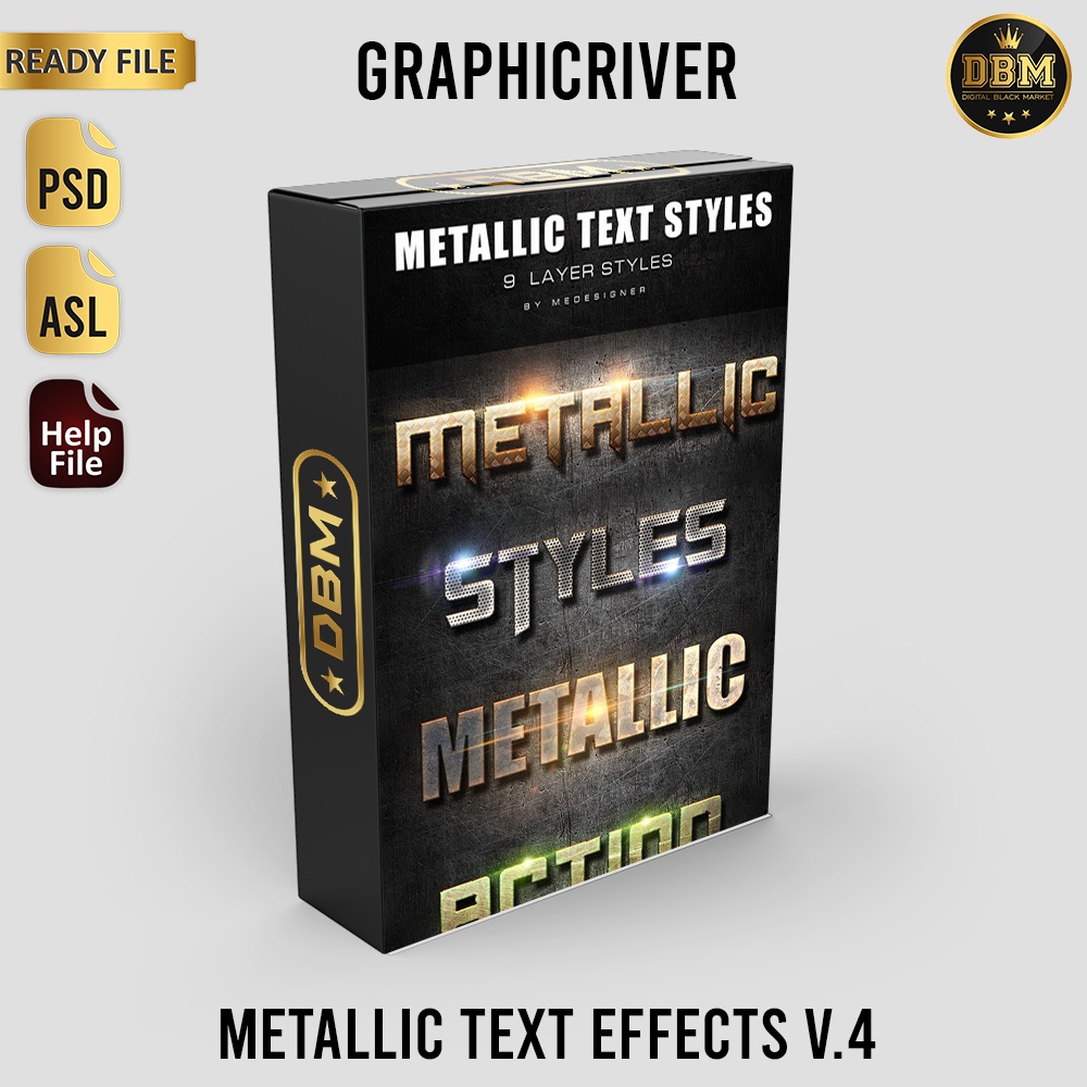 Metallic Text Effects V.4 - Photoshop