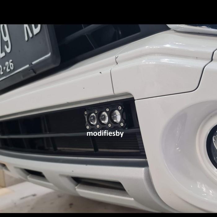 Mini Projector Saber SR3 modifiesby LED grill foglamp putih 2 mode