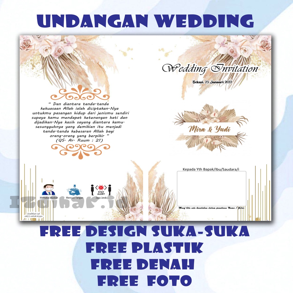 UNDANGAN NIKAH / undangan nikahan / undangan wedding / pernikahan / percetakan / undangan custom / u