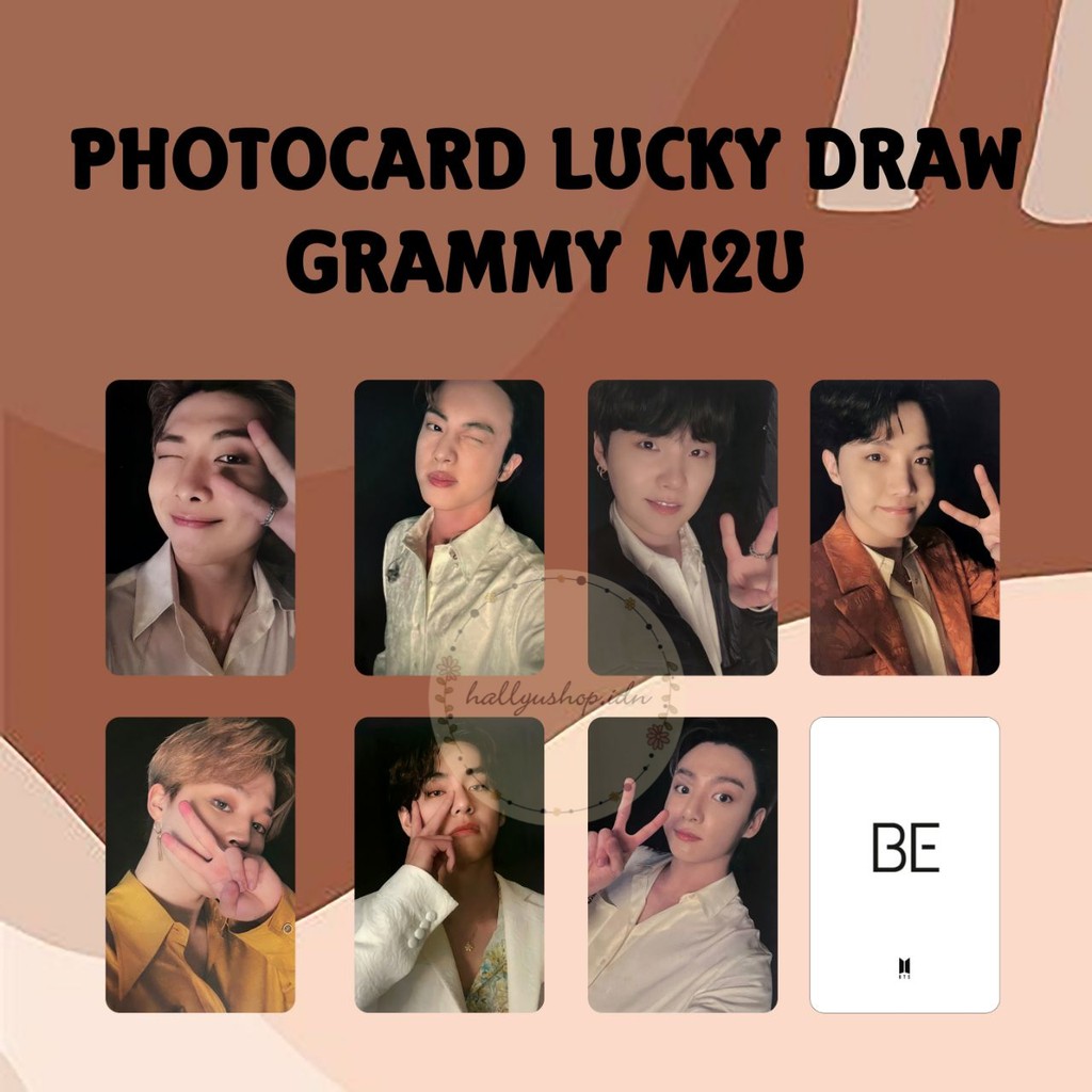 PHOTOCARD BTS BE DELUXE EDITION LUCKY DRAW GRAMMY M2U