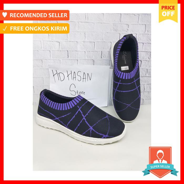 Hd Sepatu Wanita Slip On Slip On Web Purple Ungu, 36