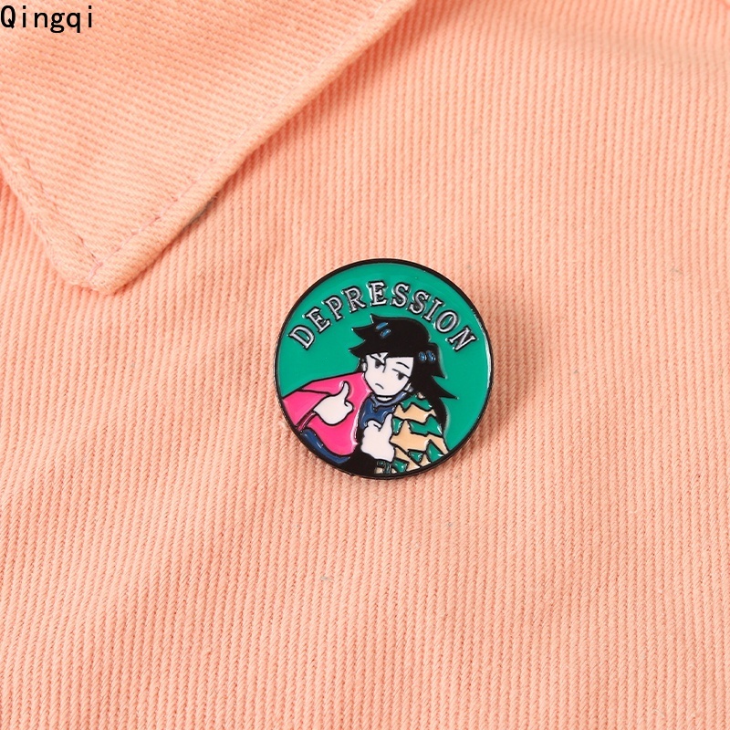 Bros Pin Enamel Desain Karakter Kartun Anime Demon Slayer Kimetsu No Yaiba Untuk Fans