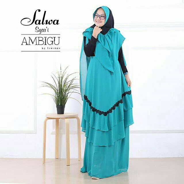 SALWA GAMIS SET SYARI, AMBIGU By IRWINOV Dress Panjang Maxi Maxy Pakaian Baju Busana Muslim Muslimah