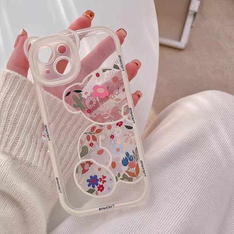 Soft Case Silikon Transparan Motif Beruang Untuk IPhone 12 13 11 Pro Max X Xs Max Xr 7 8 Plus Tmhx