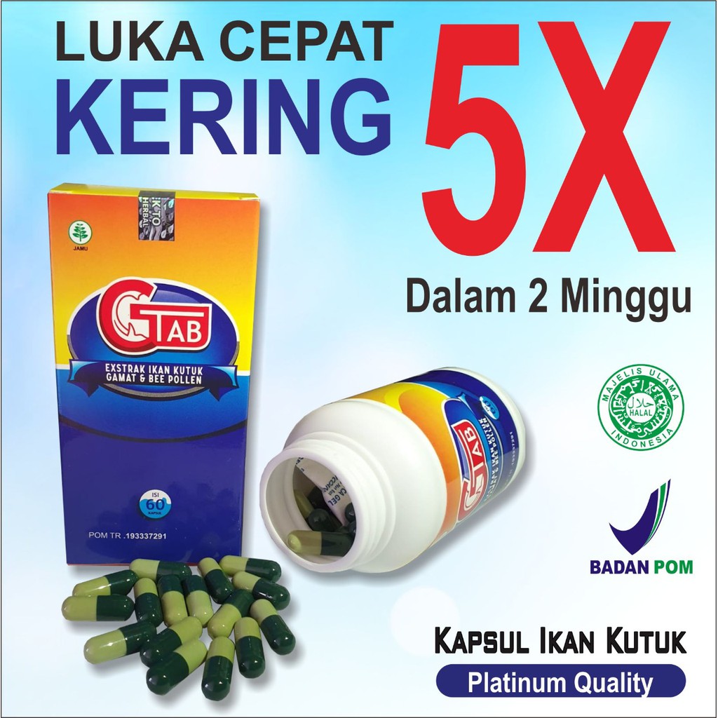 G-Tab / GTab - Kapsul Ekstrak Sari Ikan Kutuk / Gabus / Albumin Plus Gamat dan Bee Pollen