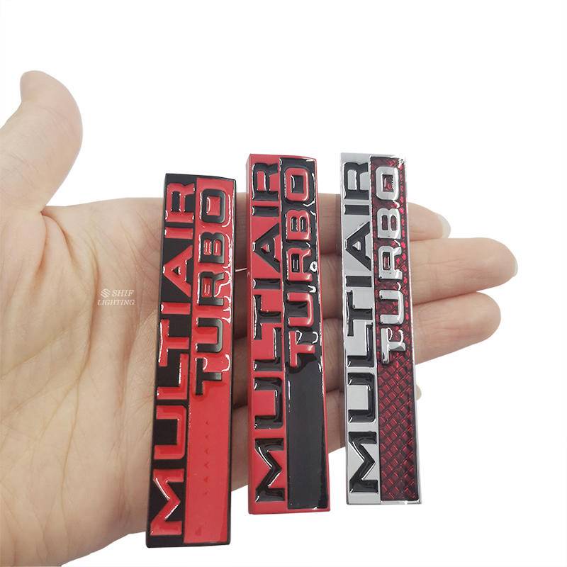1pc Stiker Emblem Logo Multi Air Turbo Bahan Metal Untuk Dekorasi Mobil