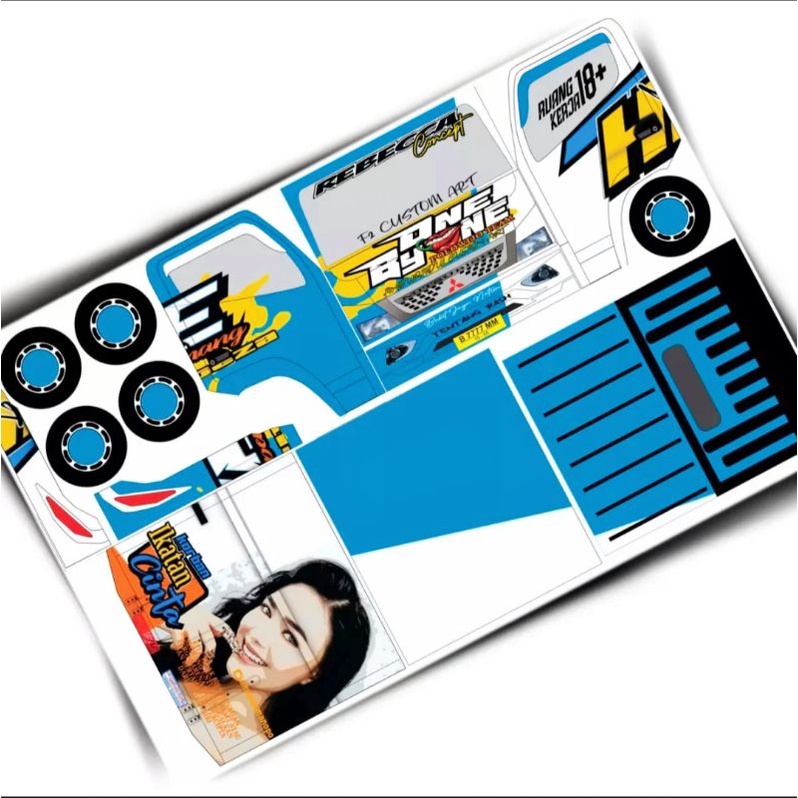

stiker miniatur truk oleng/one byone termurah