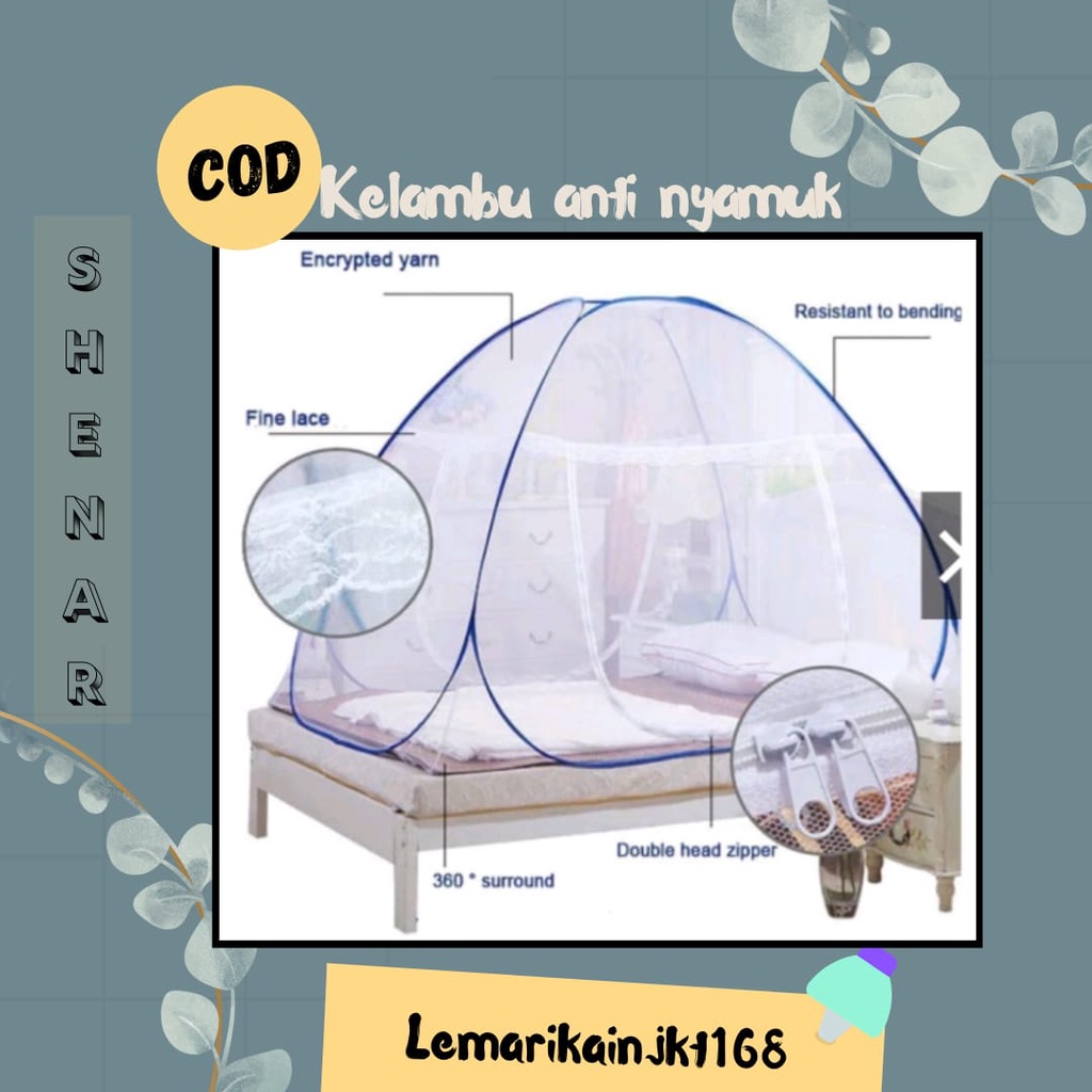 KELAMBU TEMPAT TIDUR BUTTERFLY ( KELAMBU ANTI NYAMUK)  KEELAMBU TENDA|KELAMBU LIPAT KELAMBU TIDUR KELAMBU TEMPAT TIDUR 180X200 160X200