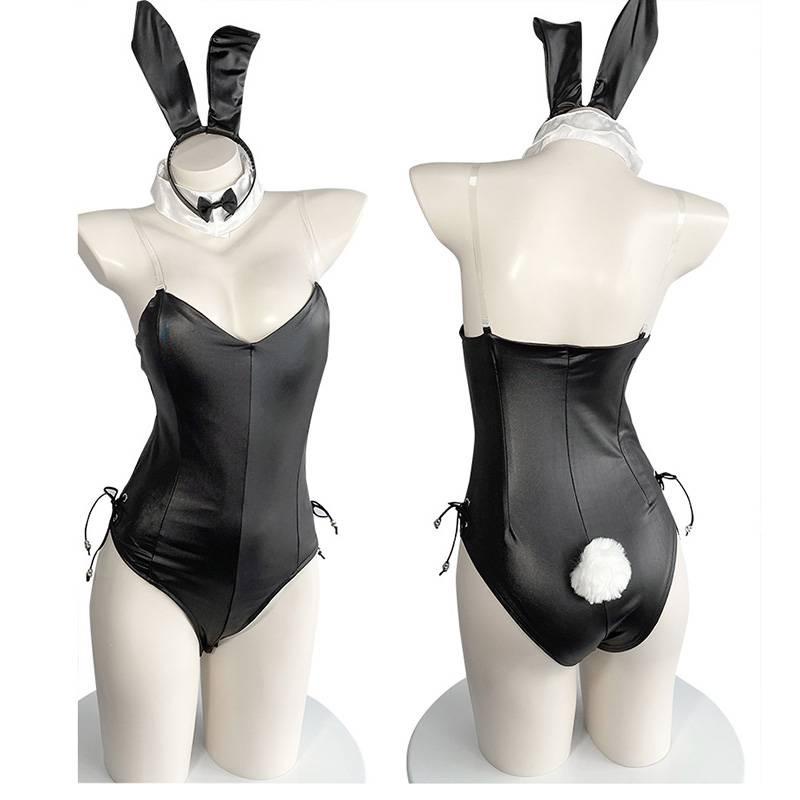 【Wetrose】Mai Sakurajima Cosplay Hot Sexy Cute Leather Temptation Cosplay Costume One-piece Bunny Girl Senpai Sexy Slit Uniform Seifuku Lingerie Halloween