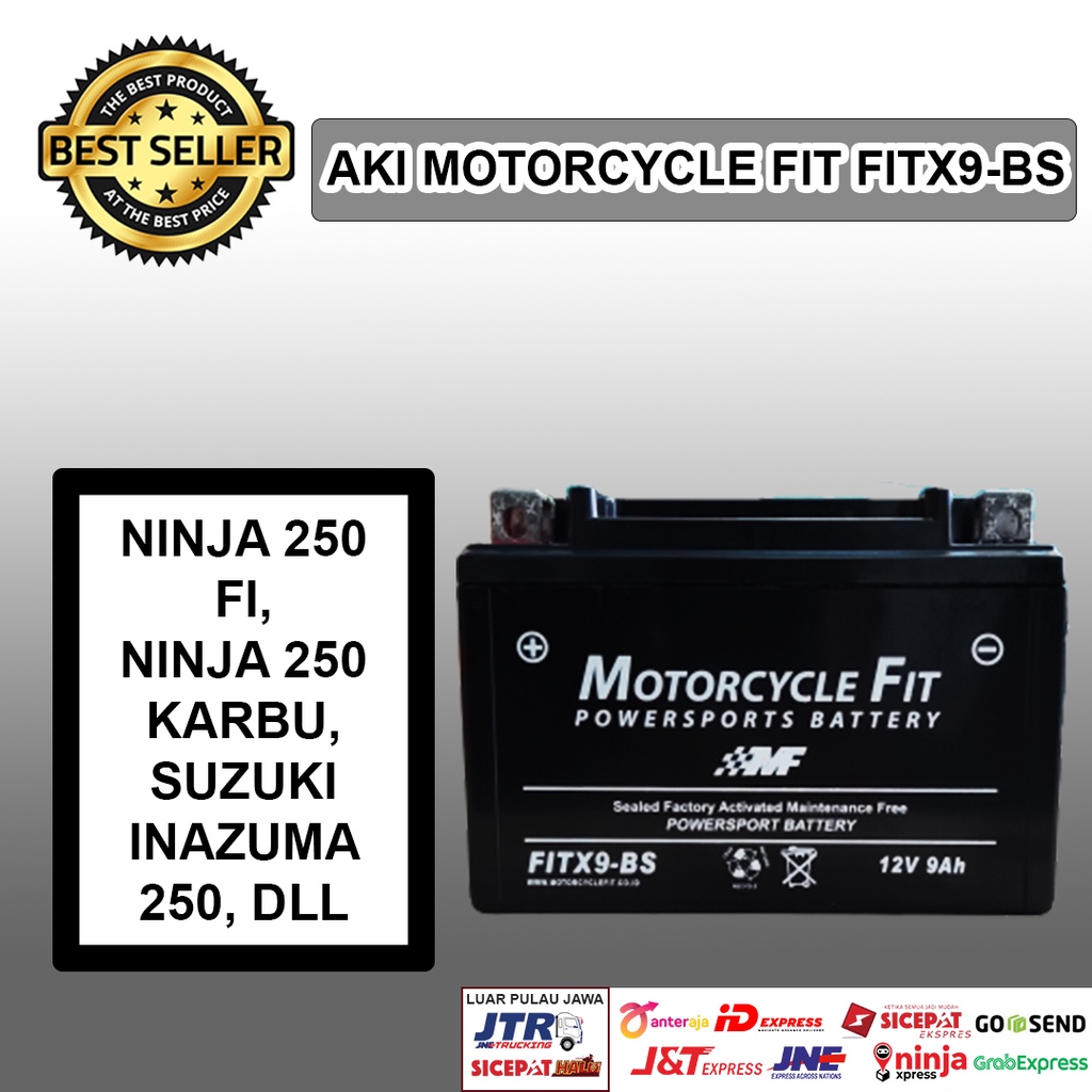Jual Aki Motor Ninja 250 FI KAWASAKI MF Fitx9 BS Aki Bagus Aki Ytx9 GS
