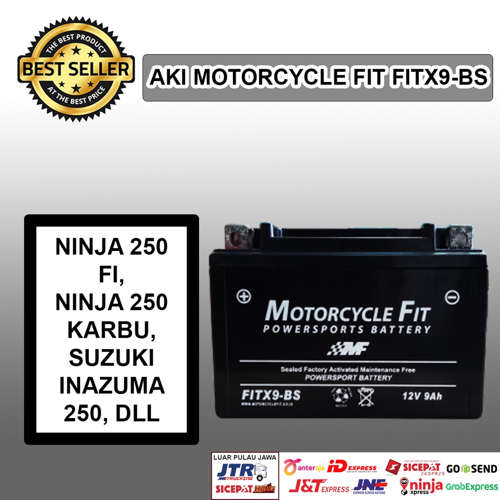 Aki Motor ninja 250 Fi KAWASAKI Mf fitx9 bs Aki Kering Aki Ninja 250