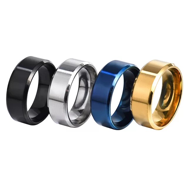 Cincin Titanium Pria Wanita Keren hitam kualitas super anti luntur