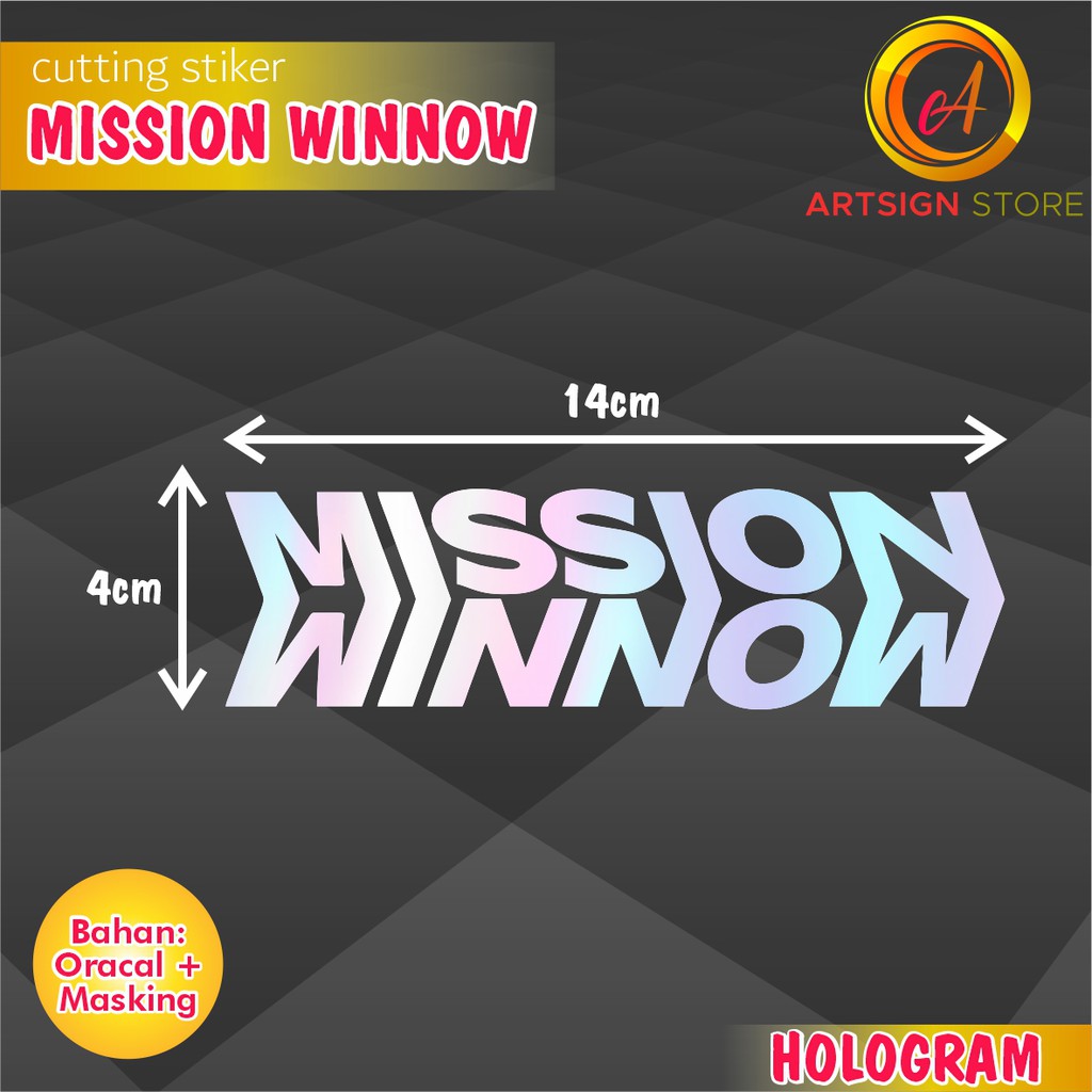 Cutting Stiker MISSION WINNOW Hologram / Sticker MISSION WINNOW Helm ...