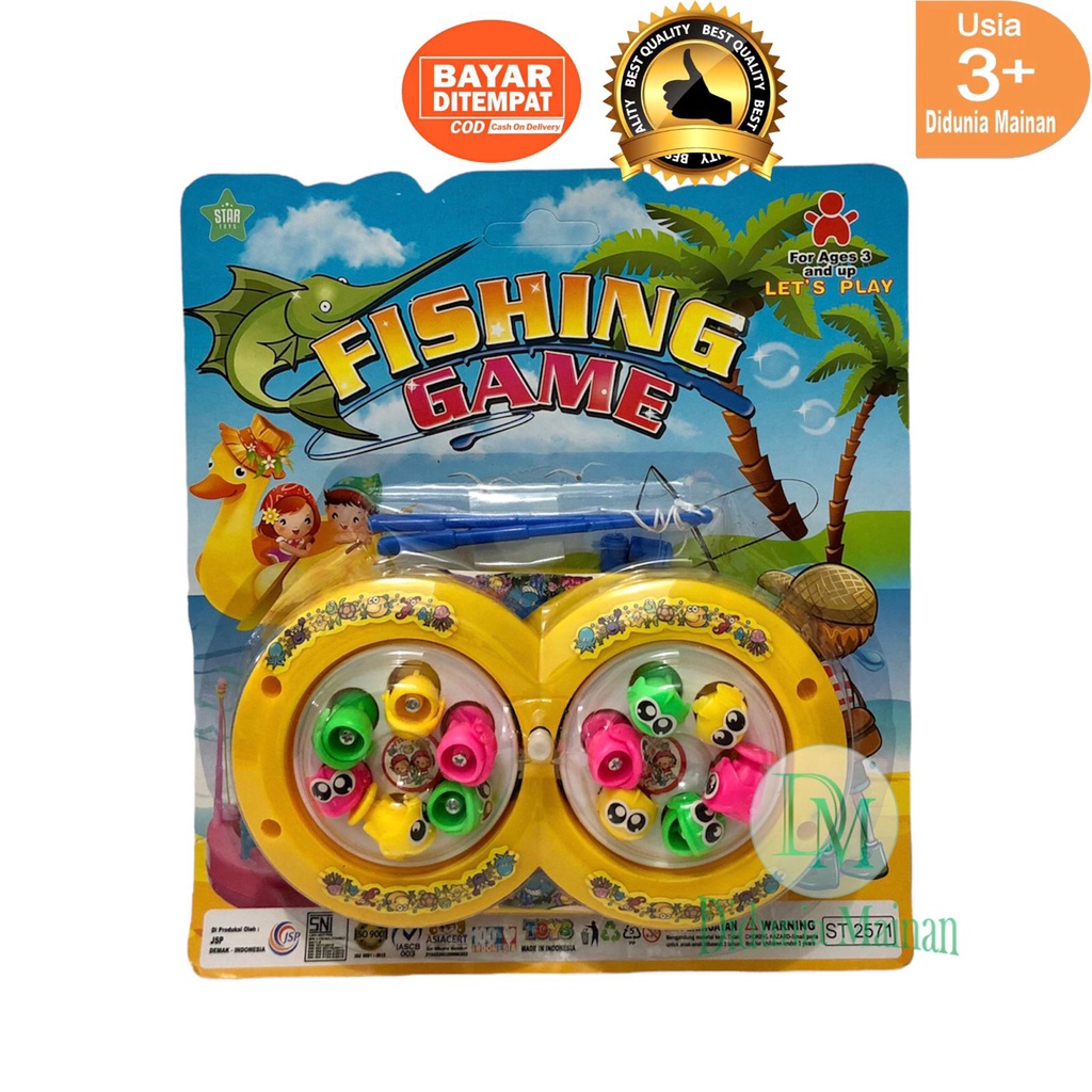 mainan anak pancing ikan magnet rotary 2 kolam fishing game