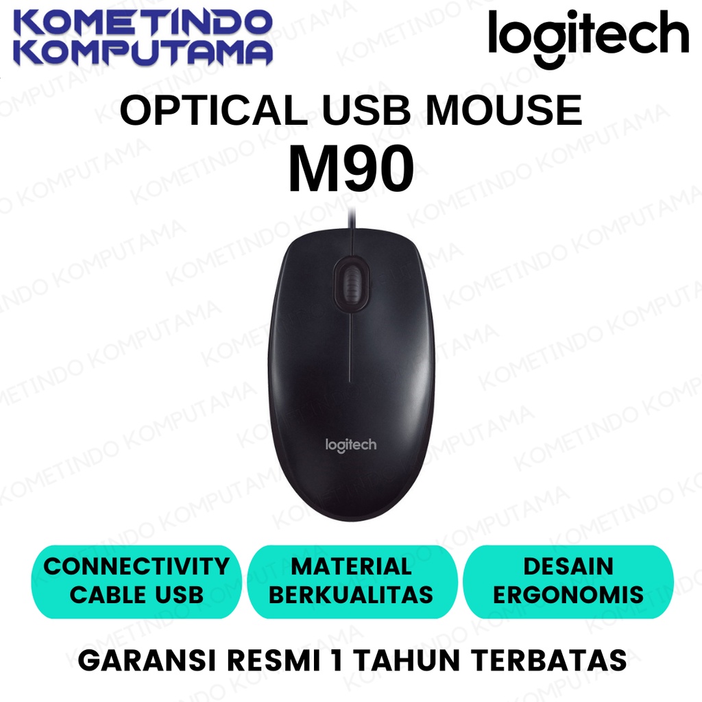 MOUSE USB OPTICAL LOGITECH M90 / Mouse Kabel 100% Original GARANSI RESMI