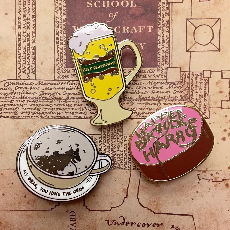 Bros Pin Enamel Desain Cangkir Kopi Mentega Kue Ulang Tahun