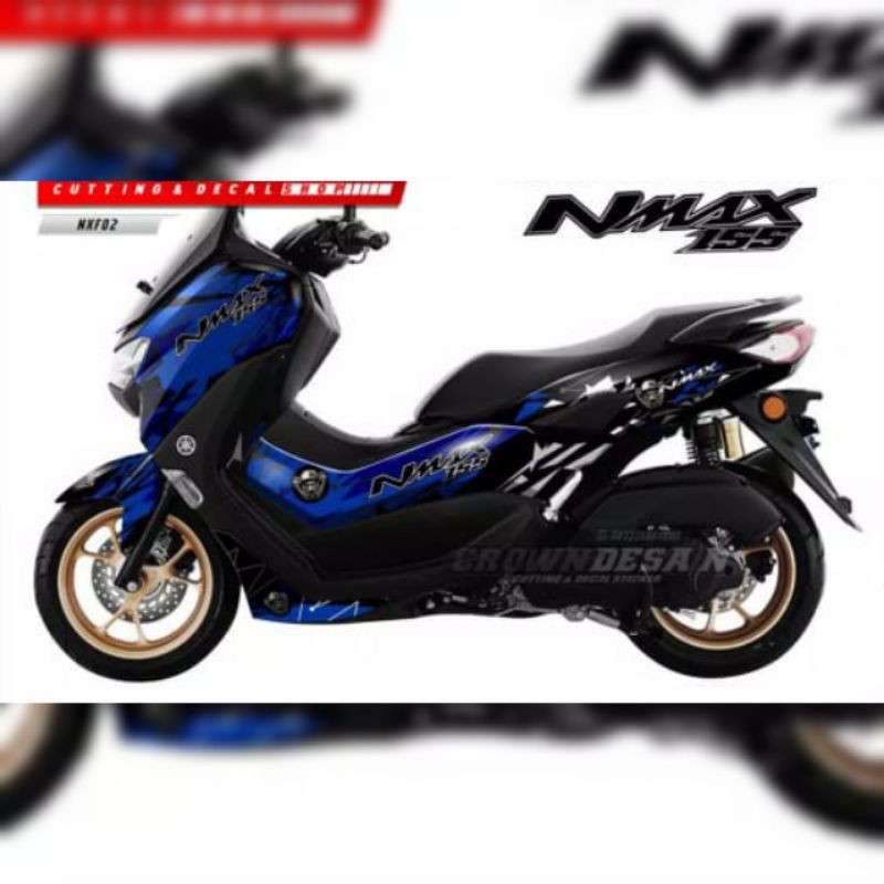 Decal Stiker New Nmax 2020 fullbody combinasi hitam biru