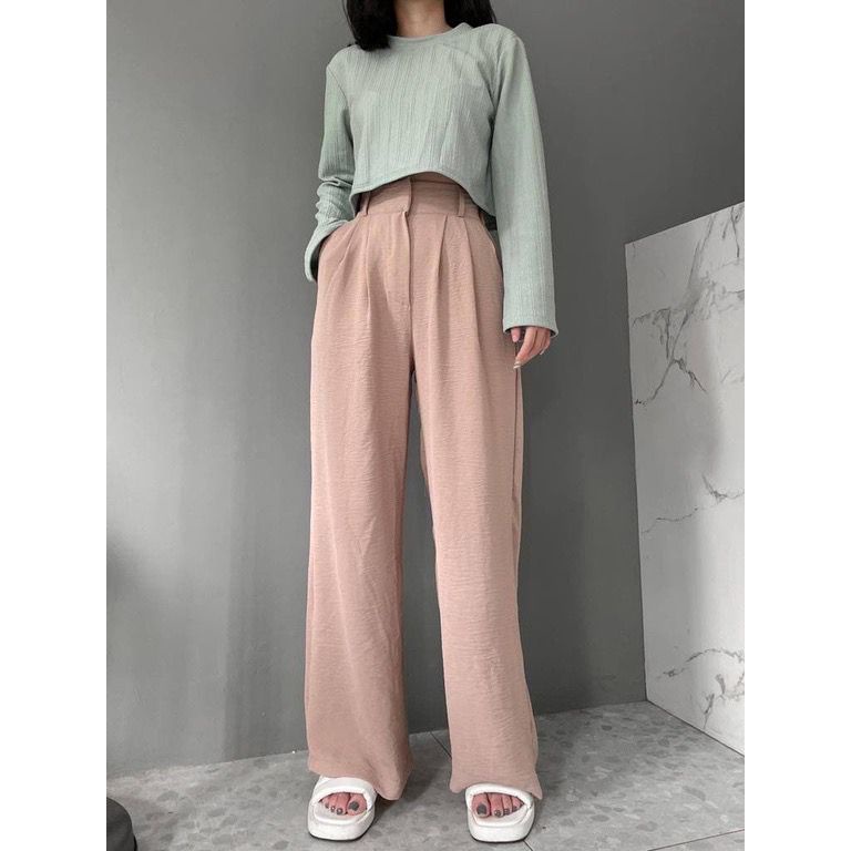 1KG MUAT 4PCS | KULOT HW AIRFLOW TROUSER PANJANG SUPER PREMIUM HIGH GRADE FASHION WANITA KOREAN STYLE OOTD SELEBGRAM