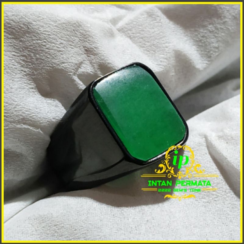 CINCIN BATU NATURAL GIOK BURMA TIPE C OCTAGON MEWAH