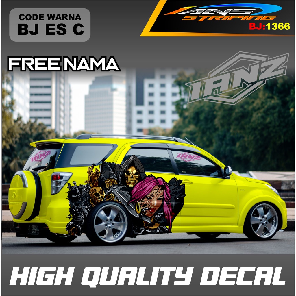 STIKER DECAL ANIMASI MOBIL TERIOS / DECAL STIKER MOBIL AVANZA / VARIASI STIKER MOBIL XENIA RUSH