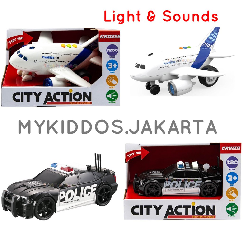 Cruzer City Action Airplane Pesawat & Police Car Mobil Polisi - Mainan Anak