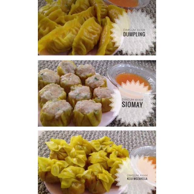 

Mix Dimsum (Mozarela, siomay ayam dan dumpling) isi 10