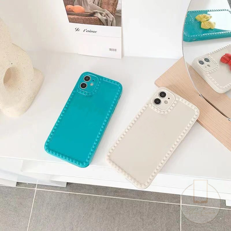 Casing iPhone 12 11 Pro Max Heart Edge Design Case iPhone 6 6S 7 8 Plus iPhone X XS XR XSMAX SE 2020 Camera Protection Square Glossy Shockproof Phone Soft TPU Case-3