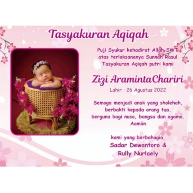 stiker label ucapan aqiqah, selapan, tedak siten