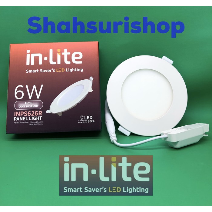 LED PANEL INLITE IN-LITE 6W 6 W 6WATT BULAT INPS 628R