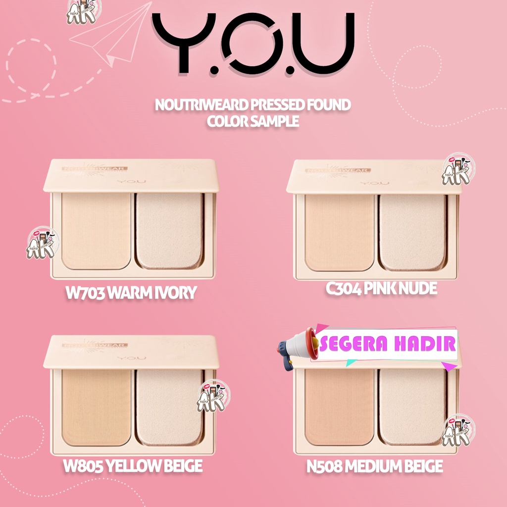 Y.O.U NOUTRIWEAR SERIES ( LIQUID FOUNDATION / CONCEALER / CUSHION / LOOSE POWDER / MAKE UP STAY LOCK / BEDAK PADAT (PRESSED FOUND) )