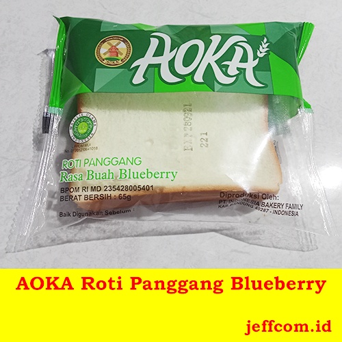 AOKA Roti Panggang Cokelat, Keju, Vanila, Durian, Stroberi, Blueberry-Blueberry
