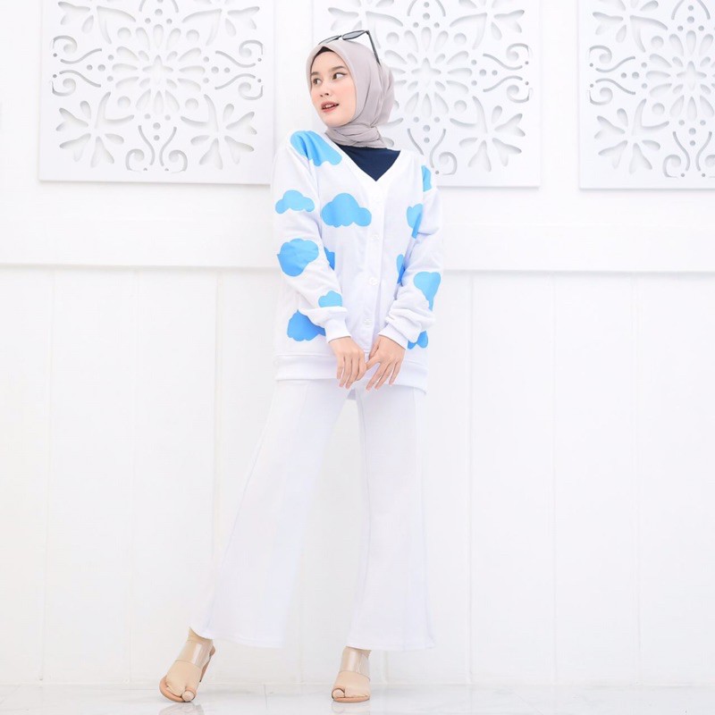 CLOUDS OUTER SKY |OUTER KOREA KEKINIAN LENGAN PANJANG| ATASAN WANITA KEKINIAN LENGAN PANJANG | OUTER