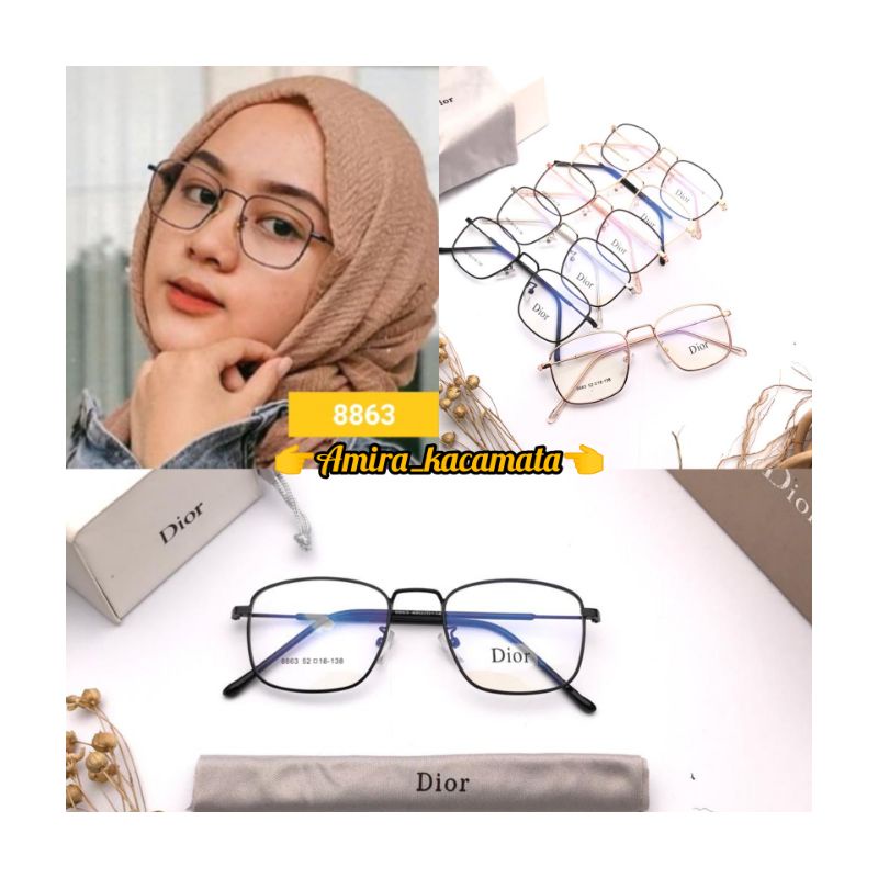 Kacamata besi kotak  frame Dr 8863 frame potocromic frame minus