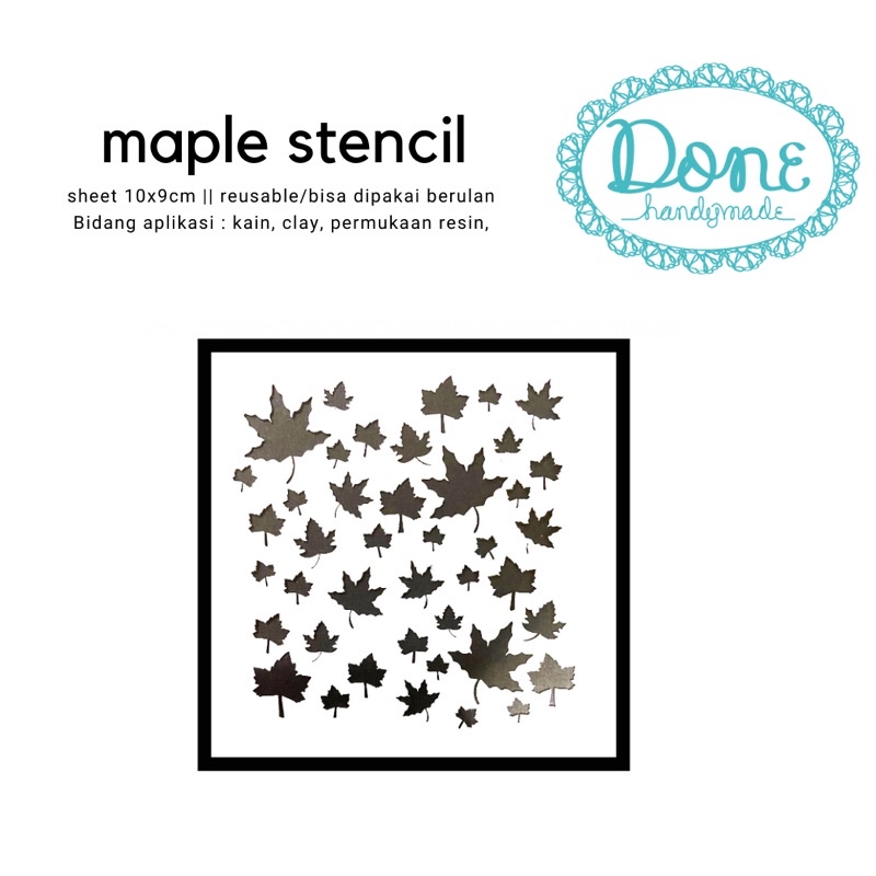 Texture sheet lembar motif daun maple autumn clay kain dinding fondant stencil stencils scrapbooking