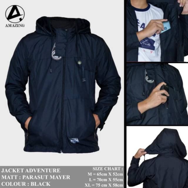 Jaket Amazing Hoodie Pria Wanita Waterproof, Jaket Gunung Jaket Motor dll