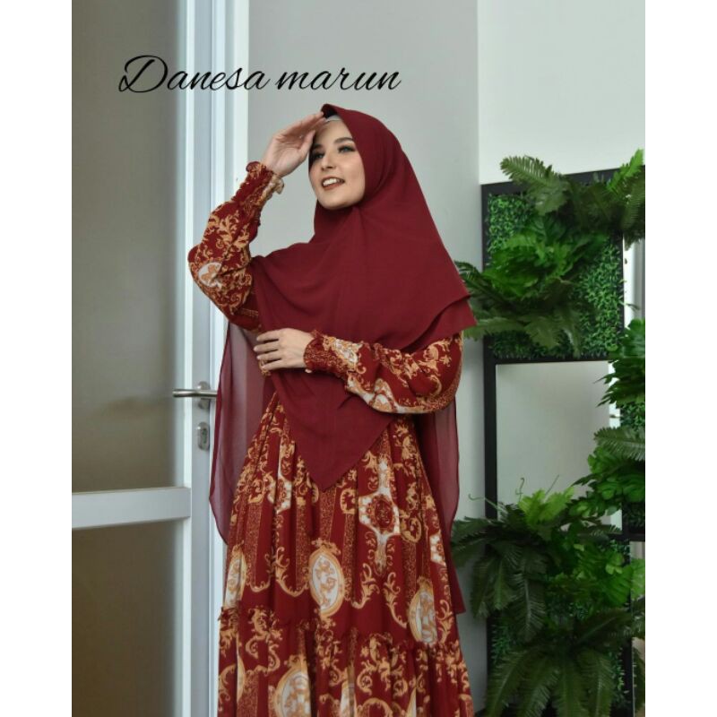 Gamis Arraffa Syari Danesa Marun
