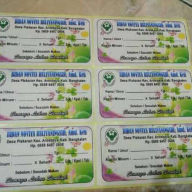 

Etiket obat full colour ,