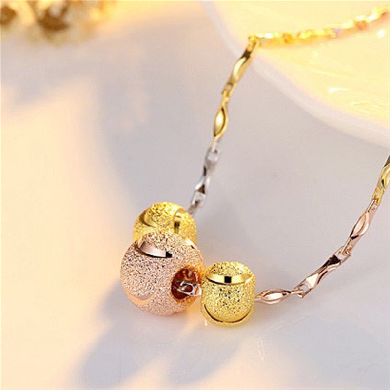 [Ready Stock]Fashion Vintage Silver Plated Color Ball Pendant Necklace