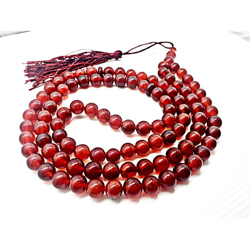 Promo TASBIH BATU GIOK MERAH MARUN 99 BUTIR 10 MM