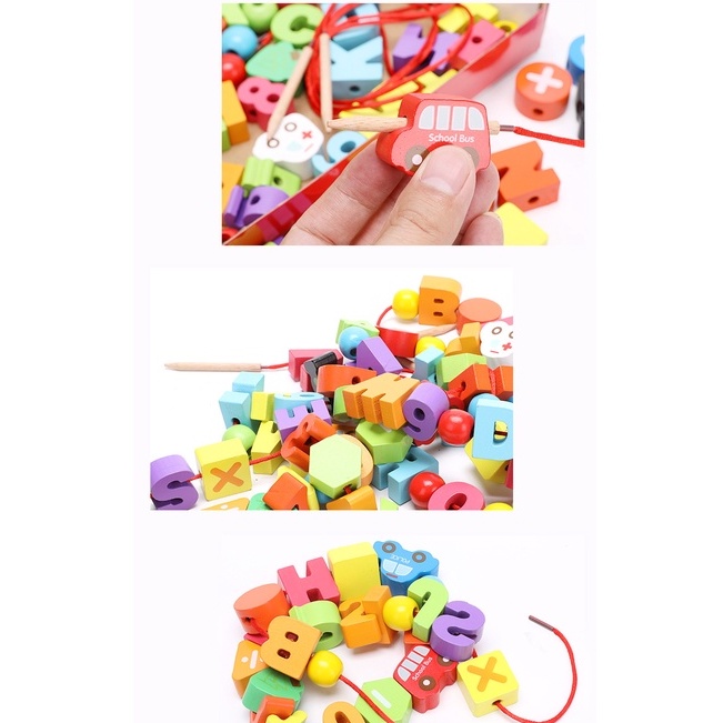 Number Letter City Beads Meronce Mainan Montessori Sensory Play Sensory Toys ArtCraft Mainan Manik