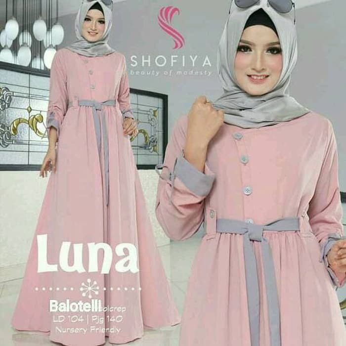 luna maxi dress muslim/ gamis murah / grosir baju hijab