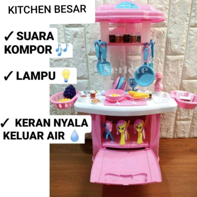 Mainan Kitchen Set Ukuran Besar Kompor Nyala Little Pony