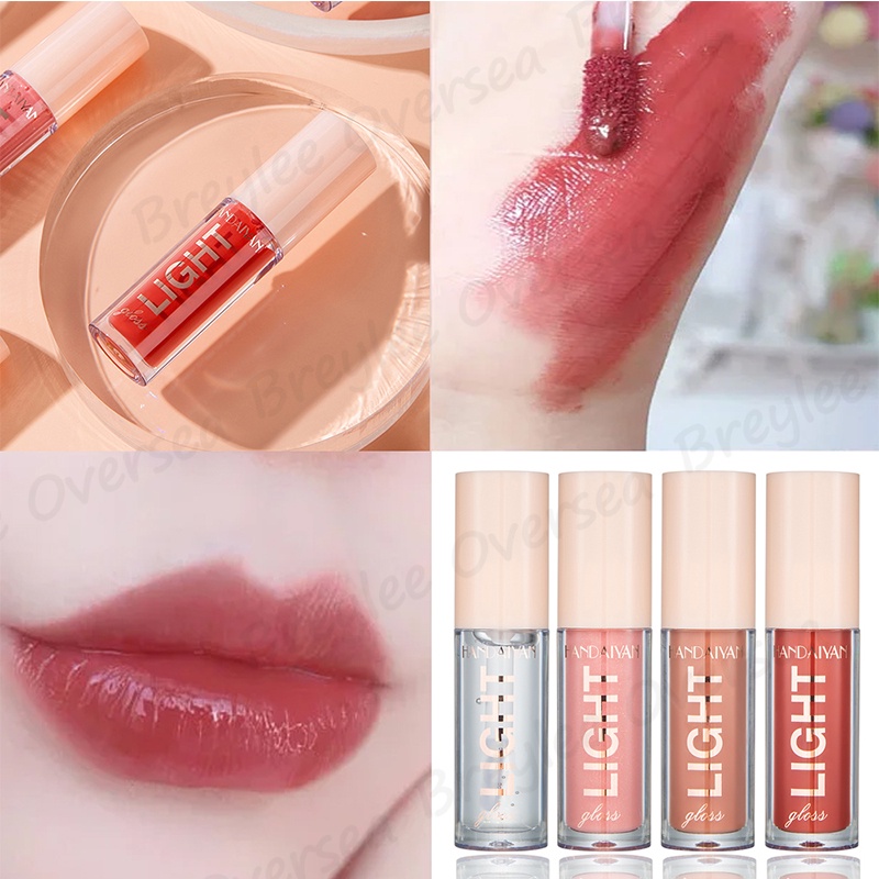 【Baru】Handaiyan 12Colors Mirror Lip Gloss Natural Moisturizing Waterproof Velvet Lip Glosses Non-sticky Lip Makeup