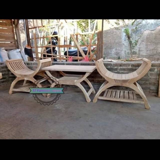 Kursi Teras Yuyu / Kursi Teras Betawi Kayu Jati Mentahan - Jepara