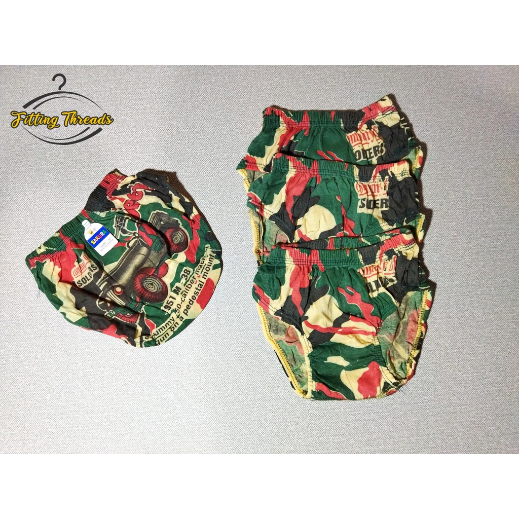 3 Pcs Daleman Anak Laki-Laki Celana Dalam Sakura Kerut Motif Army / CD Sempak Anak Cowok Sakura