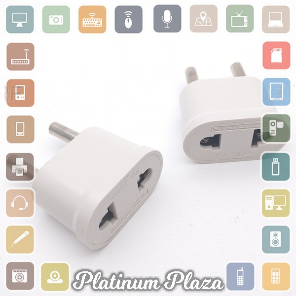 Adapter dan Konverter Travel US to EU 1 PCS - WN-20 - White`E08O44-