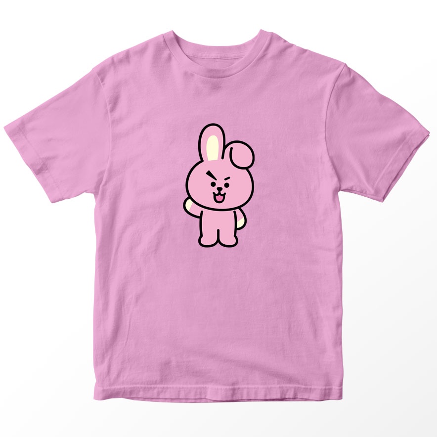 Kaos BT21 BTS Anak Gambar Cooky, Warna Pink, Umur 1-10 Tahun