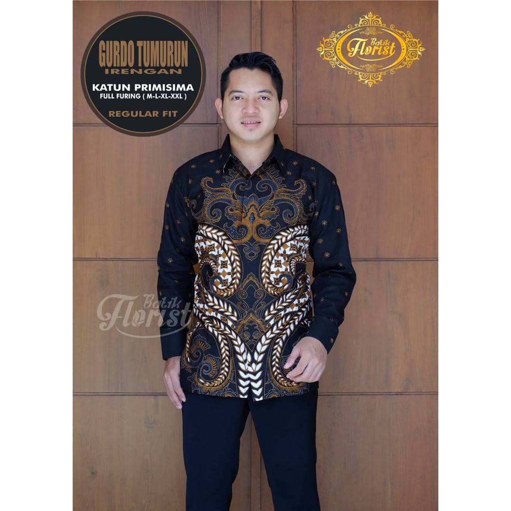 GURDO TUMURUN IRENGAN Kemeja Batik Pria Full Furing Katun Primisima