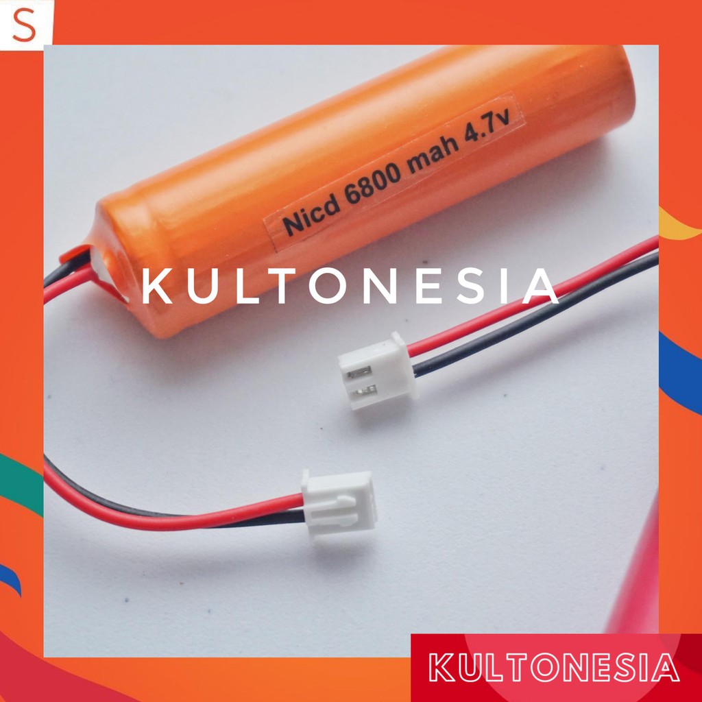 Baterai Rakit 1 Soket putih Baterai Rc 4.7V 6800maH 18650 Socket Putih